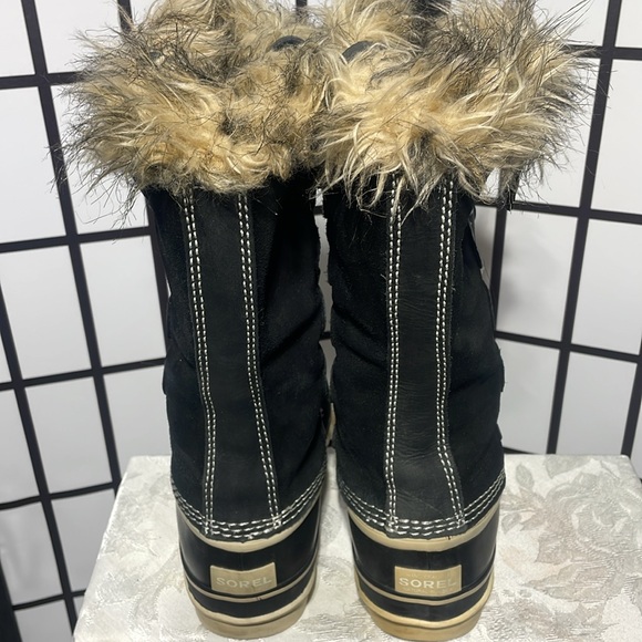 Sorel Joan of Arctic Black Snow Boots Faux Fur Size 8 US - Picture 5 of 9